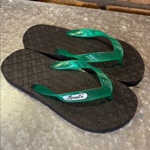 Locals Size 7 Kids Original Slippa Flip Flops Green